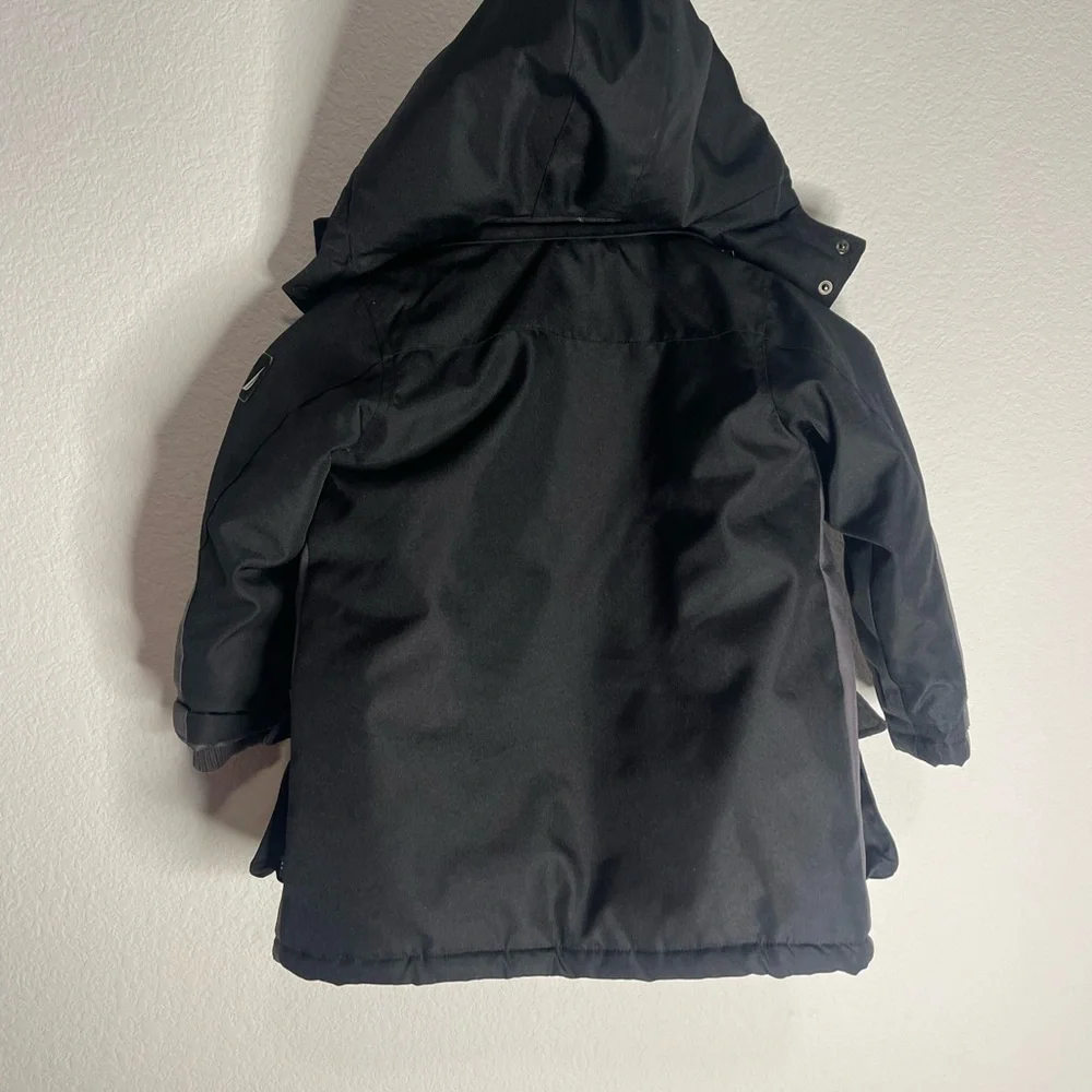 Nautica Little‎ Boys Full Zip Snorkel Jacket Sz. 4t Black Hooded Water Resistant